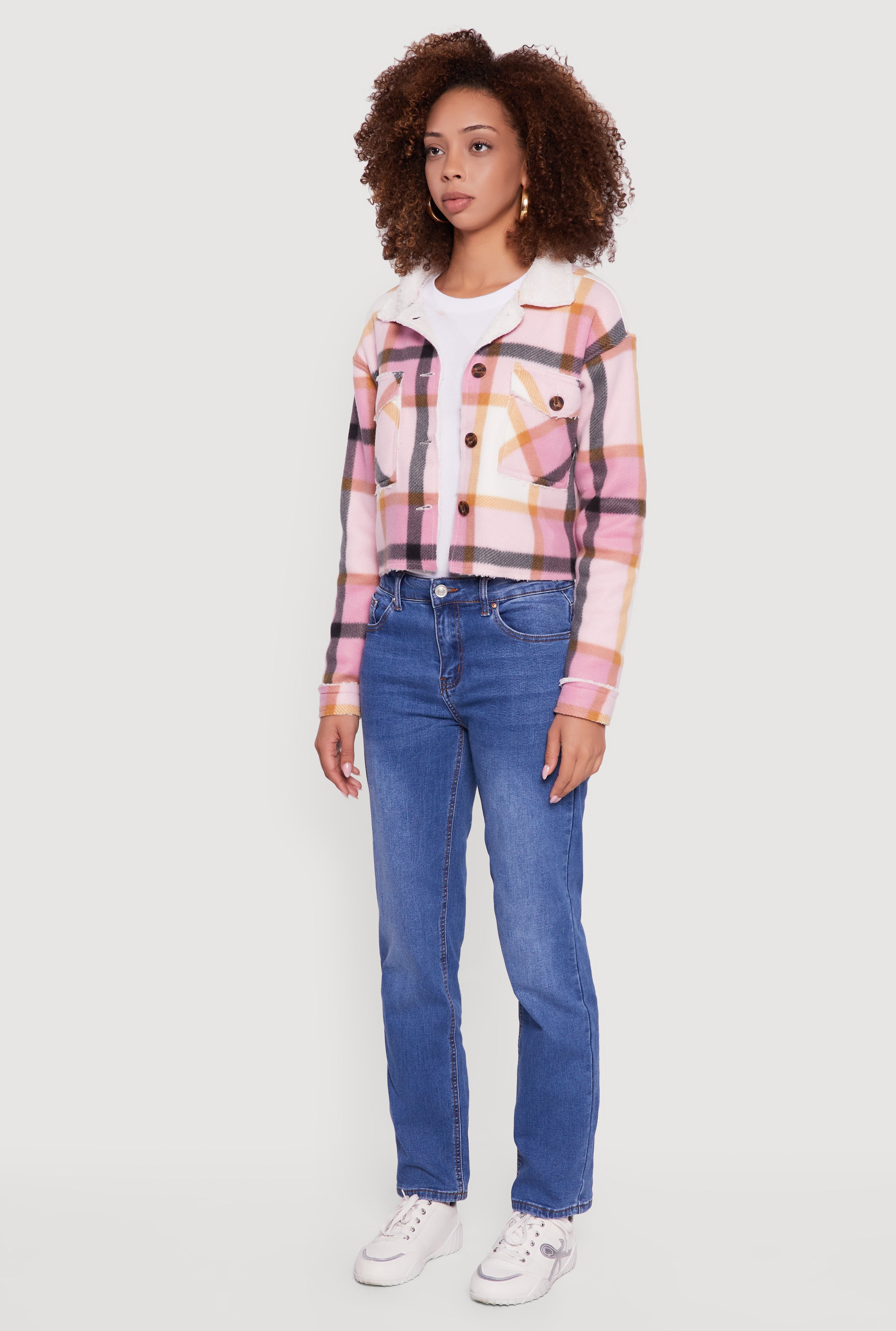 Cozy Sherpa Lined Plaid Shacket